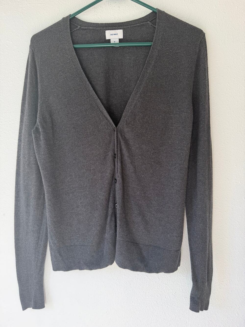 Old Navy Gray Long Sleeve Knit Button Up Cardigan Layering Piece Size Medium